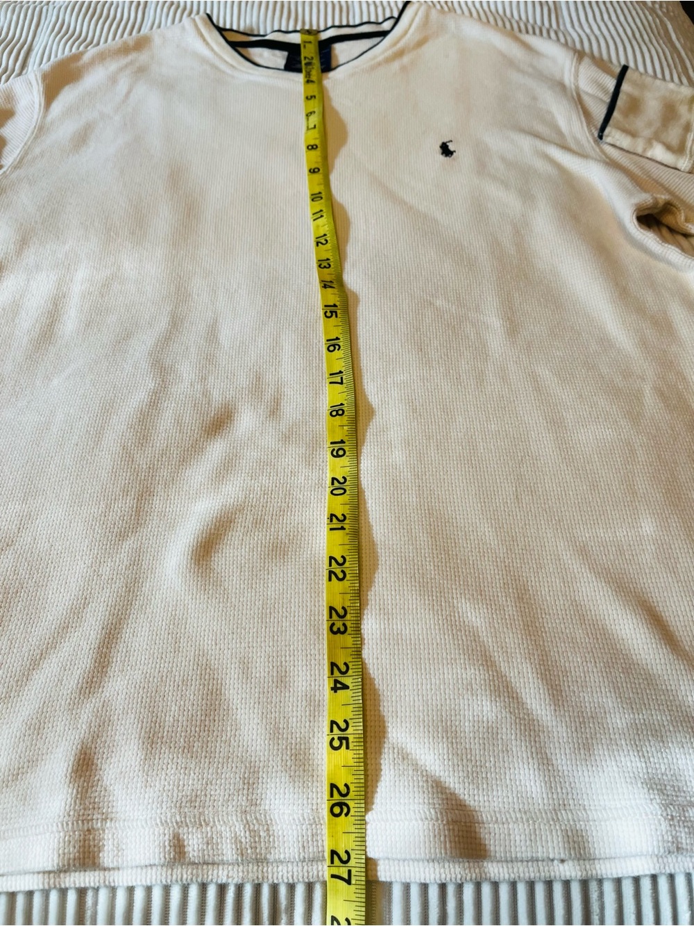 Polo by Ralph Lauren Men's Cream V-Neck Cotton Sleepwear or Steetwear Crewneck - Picture 6 of 6
